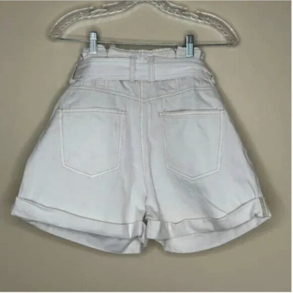 We The Free Nova Denim Paperbag Boho Shorts Belted Plume Cream Size Small - Picture 4 of 8